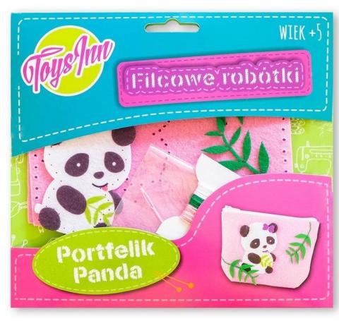 Filcowy portfelik Panda różowy STnux