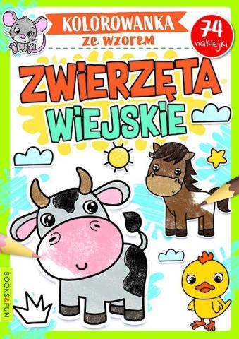 Kolorowanka ze wzorem. Zwierzęta wiejskie