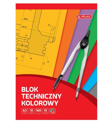 Blok techniczny A3/10K kolorowy (5szt)