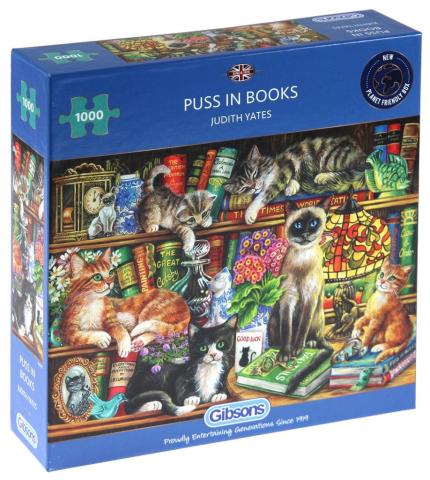 Puzzle 1000 Koty w książkach G3