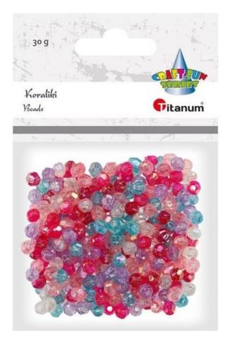 Koraliki plastikowe fasetowane mix 30g