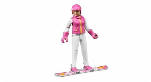 Figurka kobiety na snowboardzie