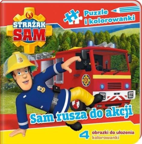 Strażak Sam. Puzzle i kolorowanki. Sam rusza