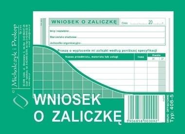 Wniosek o zaliczkę 408-5