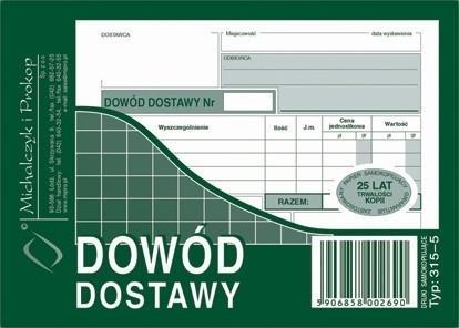 Dowód dostawy A6 315-5