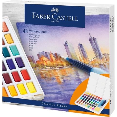 Farby akwarelowe CS kostki 48 kol. FABER CASTELL