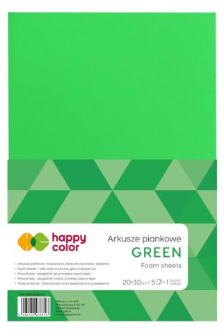 Arkusze piankowe A4 5szt zielone HAPPY COLOR