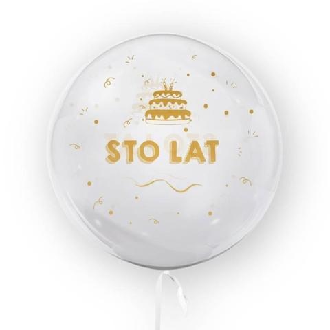 Balon 45cm Sto Lat złoty TUBAN