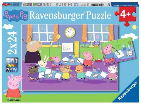 Puzzle 2x24 Świnka Peppa i cała klasa