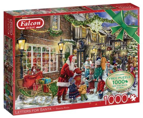Puzzle 2x1000 Falcon Christmas Listy do Mikołaja