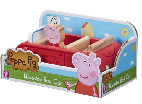 Peppa Pig - Drewniany samochód z figurką