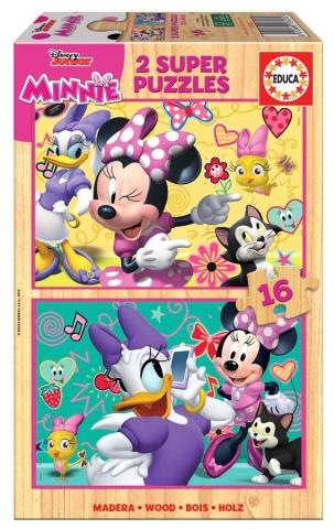 Puzzle 2x16 Myszka Minnie/Daisy (drewniane G3