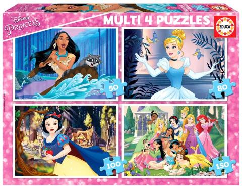 Puzzle 50+80+100+150 Księżniczki z bajek Disneya