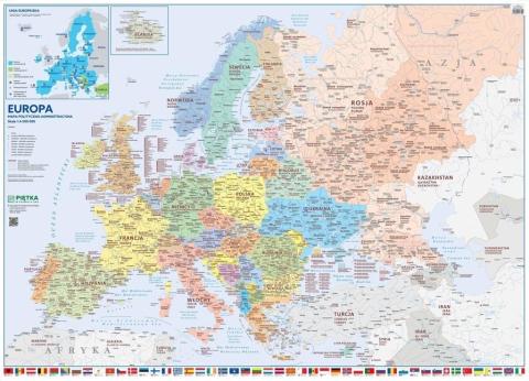 Mapa ścienna Europy. Polit.-administr. 1:45 00 000