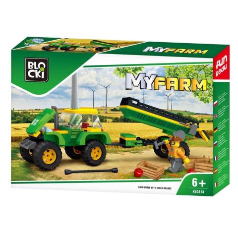 Klocki Blocki MyFarm Traktor z przyczepą