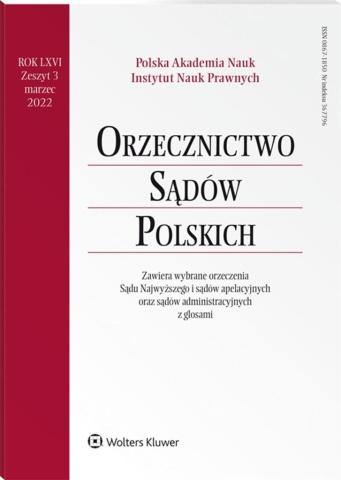 Orzecznictwo Sądów Polskich 3/2022