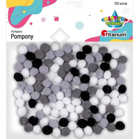 Pompony poliestrowe 10mm mix 120szt