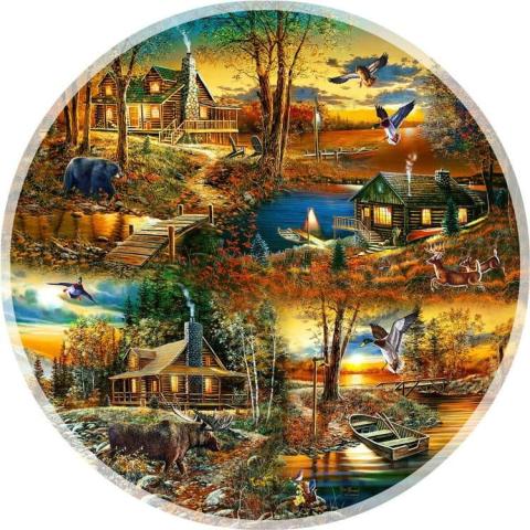 Puzzle 1000 Domki w lesie