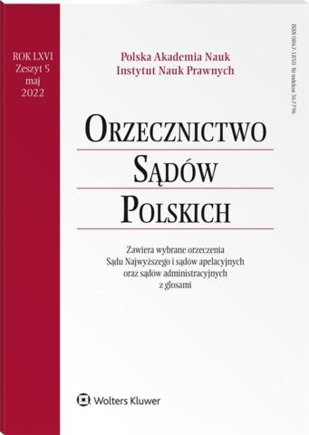 Orzecznictwo Sądów Polskich 5/2022