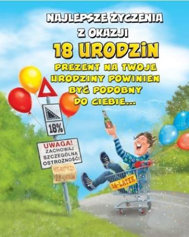 Kartka okolicznościowa Urodziny 18 duża TDF18