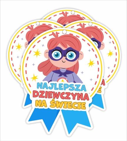 Medal papierowy - Najlepsza dziewczyna 4szt