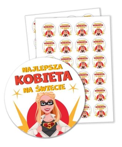 Naklejki Dzień Kobiet -Najlepsza kobieta 48 szt