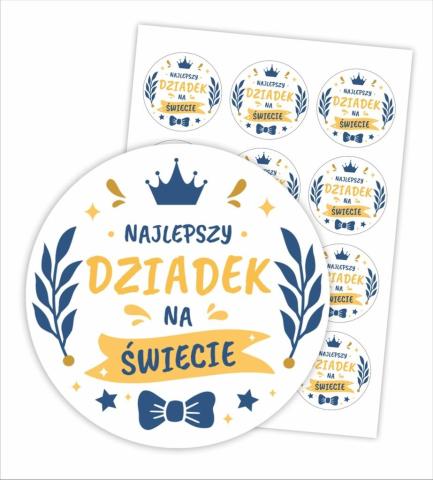 Naklejki - Najlepszy dziadek napis 12szt.