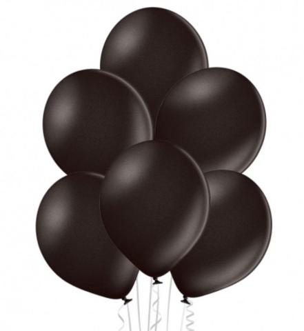 Balony B105 metaliczne czarne 30cm 100szt
