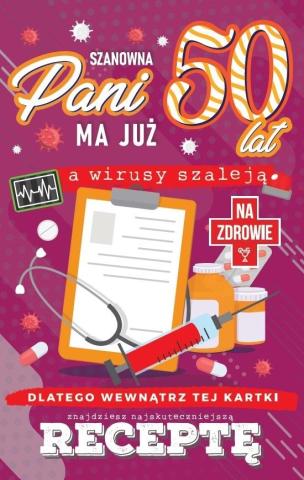 Karnet Urodzinowy z receptą 50