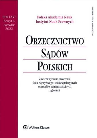 Orzecznictwo Sądów Polskich 6/2022