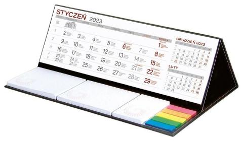 Kalendarz 2023 biurkowy z notesem MAXI czarny