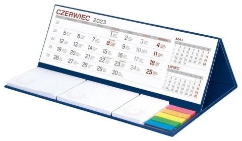 Kalendarz 2023 biurkowy z notesem MAXI granat