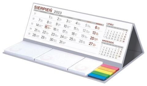 Kalendarz 2023 biurkowy z notesem MAXI szary