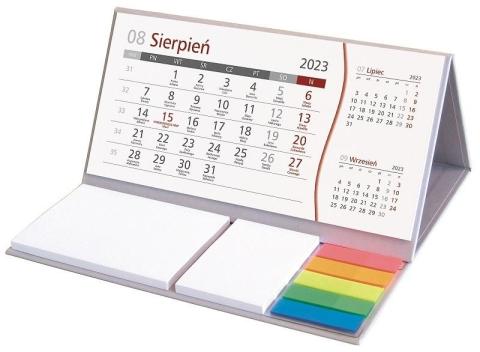 Kalendarz 2023 z notesem podkładka szara