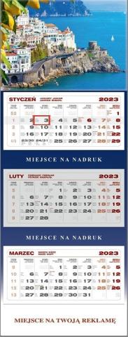 Kalendarz 2023 ścienny trójdzielny Wybrzeże Amalfi