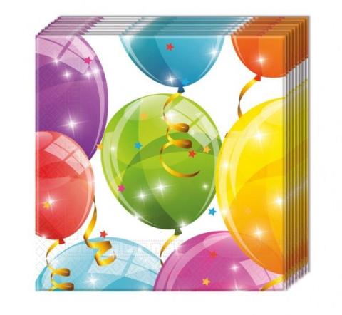 Serwetki Sparkling Balloons 33x33cm 20szt