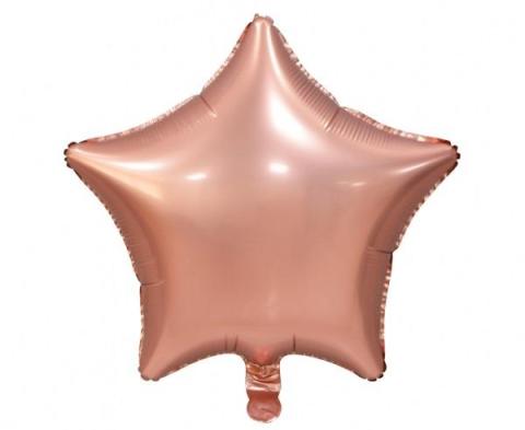 Balon foliowy Gwiazda matowa różowo-złota 44cm