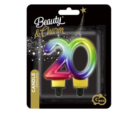 Świeczka liczba 20 urodziny Beauty&Charm 7,5cm