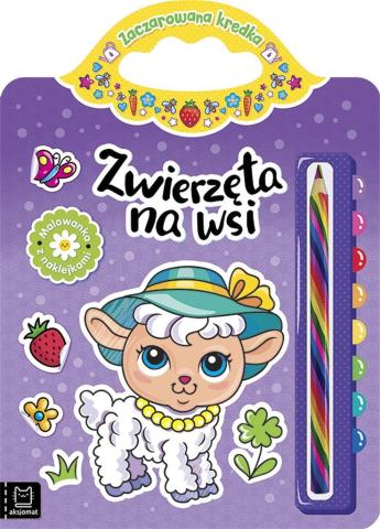 Zwierzęta na wsi. Malowanka z naklejkami