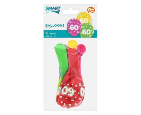 Balony liczba 60 urodziny 30cm 5szt
