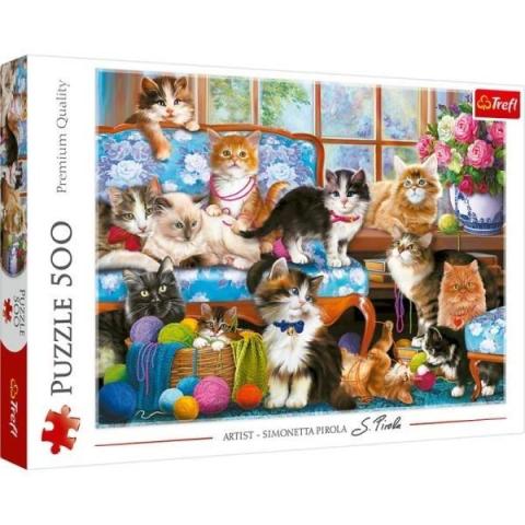 Puzzle 500 Kocia rodzina TREFL