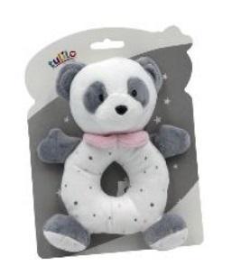 Grzechotka panda różowa 18cm