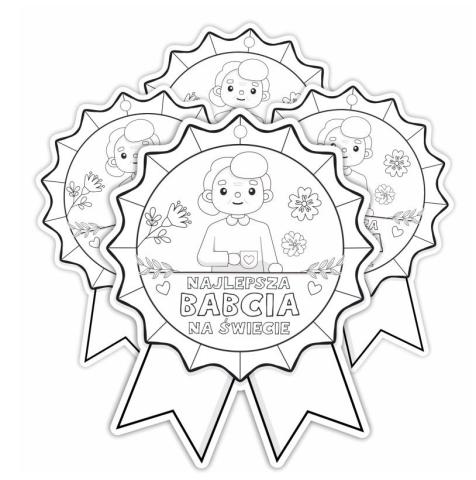 Medal papierowy - Najlepsza babcia 4szt