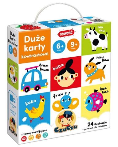 CzuCzu Duże karty kontrastowe 6-9 mies.