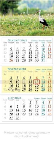 Kalendarz 2023 Trójdzielny Bocian