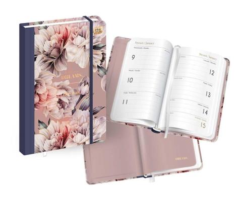 Kalendarz 2023 książkowy B6/192K Metallic Flowers