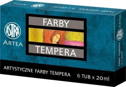 Farby tempera 6 kolorów 20ml ASTRA