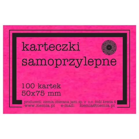 Karteczki samoprzylepne Fluo 50x75mm 100K róż