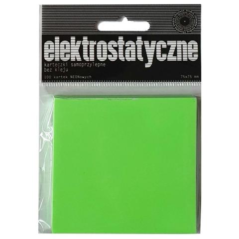 Karteczki elektrostatyczne 75x75mm 100K zielone