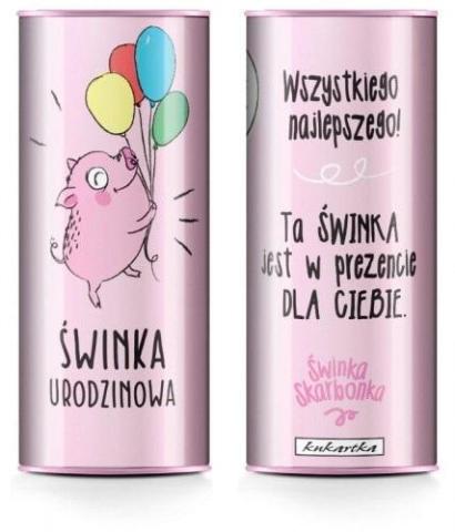 Skarbonka puszka Świnka urodzinowa